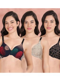 Shyaway - Broad Winged T-Shirt Bra Multiway Seamless Wired 3/4Th Coverage Bra (Pack of 3)