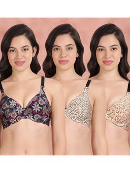 Shyaway - Broad Winged T-Shirt Bra Multiway Seamless Wired 3/4Th Coverage Bra (Pack of 3)
