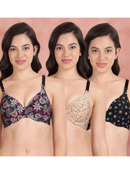 Shyaway - Broad Winged T-Shirt Bra Multiway Seamless Wired 3/4Th Coverage Bra (Pack of 3)