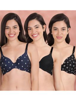 Shyaway - Broad Winged T-Shirt Bra Multiway Seamless Wired 3/4Th Coverage Bra (Pack of 3)