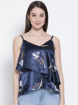 Oxolloxo - Tropical Ruffle Overlay Women Top