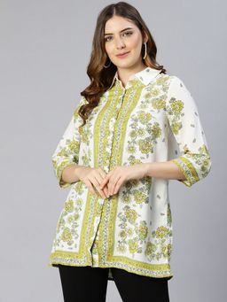 Oxolloxo - Sublime Green Floral Print Women Tunic
