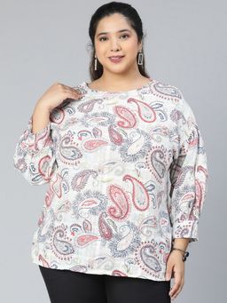 Oxolloxo - Multihued Printed Plus Size Casual Top