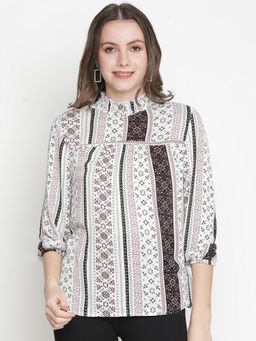 Oxolloxo - Sprinkled Multi Color Floral Print Women Top