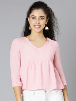 Oxolloxo - Light Pink Women Dobby Top