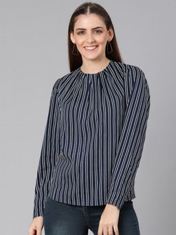 Oxolloxo - Cracker Stripes Blue Colour Women Top