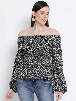Oxolloxo - Animal Print Pixel Waistline Women Top