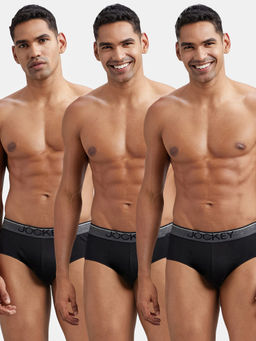 Jockey - 8037 Men Super Combed Cotton Solid Brief - Black (Pack of 3)