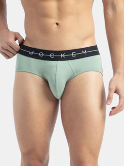 Jockey - Ny15 Men Cotton Elastane Solid Brief - Iceberg Green
