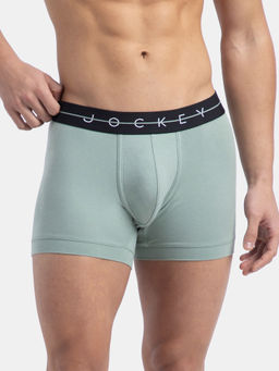 Jockey - Ny16 Men Cotton Elastane Solid Trunk - Iceberg Green