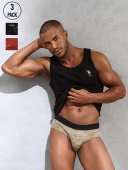 U.S. POLO ASSN. - Men Low Rise Printed Oeb16 Briefs (Pack of 3)