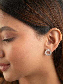 Tora - Women 925 Sterling Silver Stone Stud Earrings