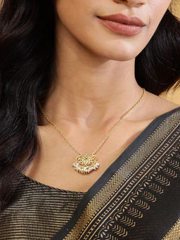 Fabindia - Women Metal White Pearl Long Necklace