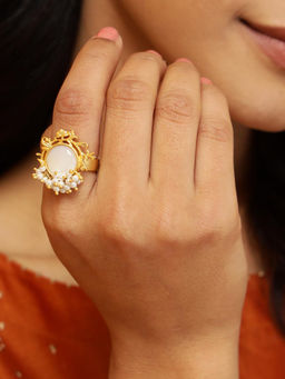 Fabindia - Women Metal White Adjustable Ring