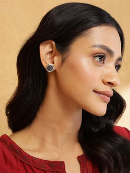 Fabindia - Women Multi-Color Stylish Silver Stud Earrings