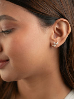 Tora - Women 925 Sterling Silver Bow-Shaped Stud Earrings