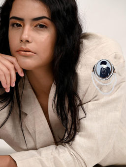 Odette - Women Multi-Color Pearl and Beads Metal Brooch