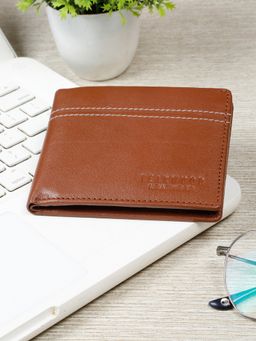 Teakwood - Mens Tan Leather Classic Two Fold Wallet