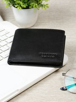 Teakwood - Mens Classic Black Leather Bi-Fold Wallet
