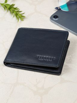Teakwood - Mens Blue Leather Bi-Fold Wallet