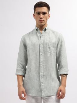 GANT - Striped Button-Down Collar Linen Casual Shirt