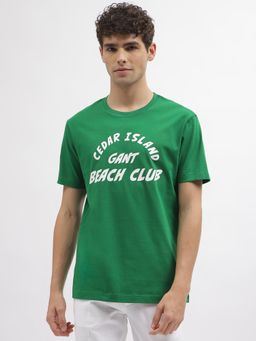 GANT - Typography Printed Round Neck Pure Cotton T-Shirt