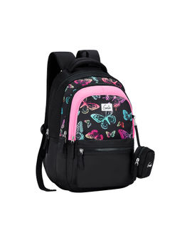 Genie - Nectar, School Junior 17 Inch Black Girls Backpack with Pouch (M)