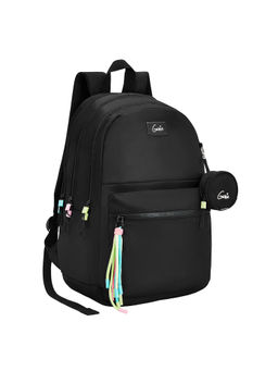 Genie - Sleek 18 Inch Black Girls Backpack with Pouch (L)