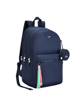 Genie - Sleek 18 Inch Navy Blue Girls Backpack with Pouch (L)