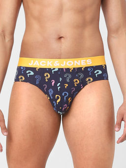 Jack & Jones - Blue Question Mark Printed Briefs