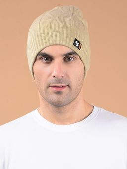 Cantabil - Men Beige Casual Winterwear Beanie