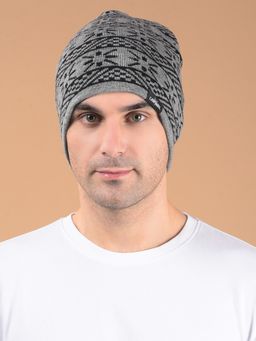 Cantabil - Men Grey Casual Winterwear Beanie