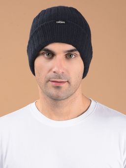 Cantabil - Men Navy Blue Casual Winterwear Beanie