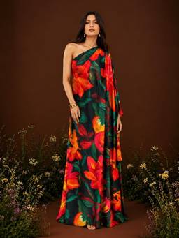 Poppi - Multi-Color Moon Bloom Printed Kaftan Dress