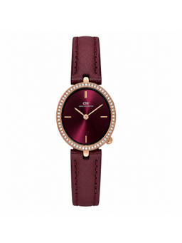 Daniel Wellington - Round 23mm Burgundy Dial Analog Women Watch - DW0DL2401