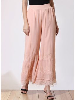 Lakshita - Tender Peach Solid Flared Hem Palazzo