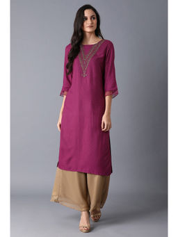 WISHFUL by W - Purple Polka Dots Kurta