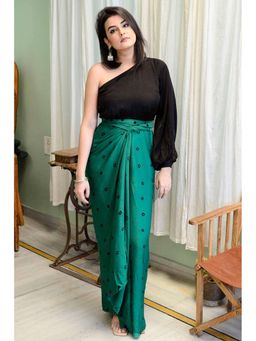 Aapro Label - Green Bandhej Wrap Dress