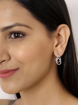 Ornate Jewels - 925 Sterling Silver American Diamond Dangler Earrings for Women Girls One Size