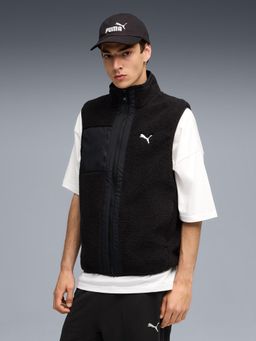 Puma - Black Solid Plain Relaxed Fit Jacket