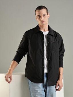 Tommy Hilfiger - Black Solid Plain Regular Fit Jacket