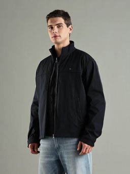 Tommy Hilfiger - Navy Blue Solid Plain Regular Fit Jacket