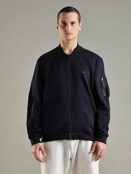 Tommy Hilfiger - Navy Blue Solid Plain Regular Fit Jacket