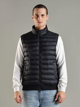 Tommy Hilfiger - Black Solid Plain Regular Fit Jacket