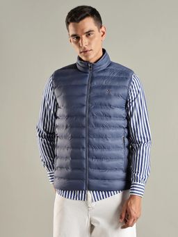 Tommy Hilfiger - Blue Solid Plain Regular Fit Jacket