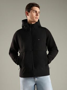 Tommy Hilfiger - Black Solid Plain Regular Fit Jacket