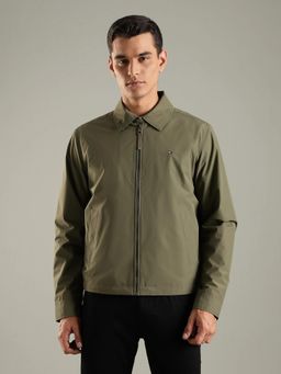 Tommy Hilfiger - Olive Solid Plain Regular Fit Jacket