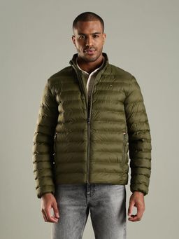 Tommy Hilfiger - Olive Solid Plain Regular Fit Jacket