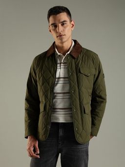 Tommy Hilfiger - Olive Solid Plain Regular Fit Jacket