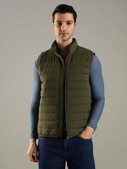 Tommy Hilfiger - Green Solid Plain Regular Fit Jacket
